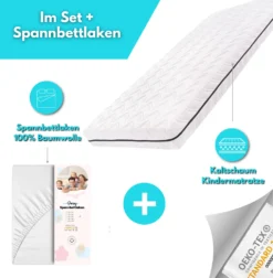 Alavya Home® Kindermatratze 80 X 160 Cm COZY Mit Bettlaken Kaltschaummatratze 160x80 Weiß - Inkl. Spannbettlaken -Babyprodukte Geschäft bb207908d727a0c8df17ff54cabbe9ca