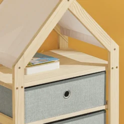 SoBuy STR08-N Aufbewahrungsregal Kinderzimmerregal Standregal Mit Schubladen Stoffkommode Schubladenschrank In Hausform BHT Ca: 46x95x33cm -Babyprodukte Geschäft bb3eff7091c07d0d1e928e80497d9555