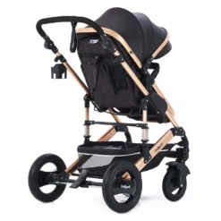 Daliya® Bambimo 2in1 Kinderwagen - Kombikinderwagen 9-Teiliges Set Incl. Babywanne & Sportsitz - Buggy - 1 Klick System - Aluminium Rahmen - Vollgummi Räder - Sonnenschutz - Getränkehalter - Farbe Schwarz -Babyprodukte Geschäft bec7e8d4bd56bb07247db297d9488762 1