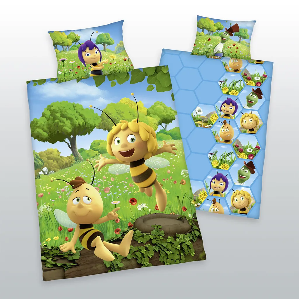 Herding Biene Maja Bettwäsche / Babybettwäsche / Kleinkinderbettwäsche, 100% Baumwolle ( Renforcé ), 40x60 + 100x135 Cm 3 Herding Biene Maja Bettwäsche / Babybettwäsche / Kleinkinderbettwäsche, 100% Baumwolle ( Renforcé ), 40x60 + 100x135 Cm – Bild 3