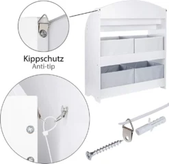 ONVAYA® Kinder Bücherregal Finn | Grau | Kinderregal Mit Boxen | Aufbewahrung Von Büchern Und Spielzeug | Organizer Für Kinderzimmer -Babyprodukte Geschäft bfa2a8d61a4de6659c23deb50f5b8088