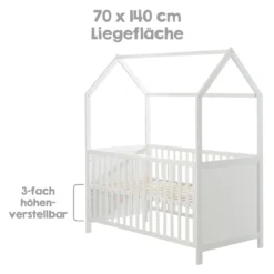 Roba Hausbett 70 X 140 Cm, Kombi-Kinderbett In Hausoptik, Weiß, 3-fach Verstellbar, Schlupfstäbe, Umbaubar Zum Juniorbett 16 Roba Hausbett 70 X 140 Cm, Kombi-Kinderbett In Hausoptik, Weiß, 3-fach Verstellbar, Schlupfstäbe, Umbaubar Zum Juniorbett -Babyprodukte Geschäft bfee73799e500d50dfbe500de0a599a4
