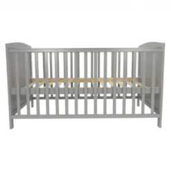 Puckdaddy Babybett Mika 140x70cm Grau Höhenverstellbar Mit Herausnehmbaren Sproßen