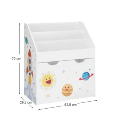 SONGMICS Kinderregal Mit 3 Fächern Kinderzimmerregal Spielzeugregal Kinder Bücherregal Und Herausziehbarer , Spielzeugkiste Mit Rollen, Für Kinder, Weiß GKR41WT -Babyprodukte Geschäft c42d3766ff8621611c11faadbf70583b