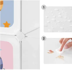 SONGMICS Kinderregal Mit 10 Würfeln, Aufbewahrungsschrank Für Kinder, 123 X 31 X 123 Cm, Regalsystem, Steckregal, Schuhregal Aus Kunststoff, Kleiderschrank Mit Türen, Weiß LPC903W01 -Babyprodukte Geschäft c44aa4a8aa39e80d9637d73ddd391d78