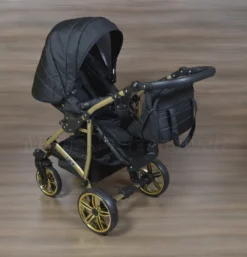 LUXUS Kombi Kinderwagen 3 In 1 Komplettset - Schwarz/gold R7 Gestell Gold -Babyprodukte Geschäft c4a818a9dbe45e84155b210f73e90421