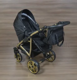 LUXUS Kombi Kinderwagen 3 In 1 Komplettset - Schwarz/gold R7 Gestell Gold -Babyprodukte Geschäft c4cebc43c0628255fc3b7661acaadc73