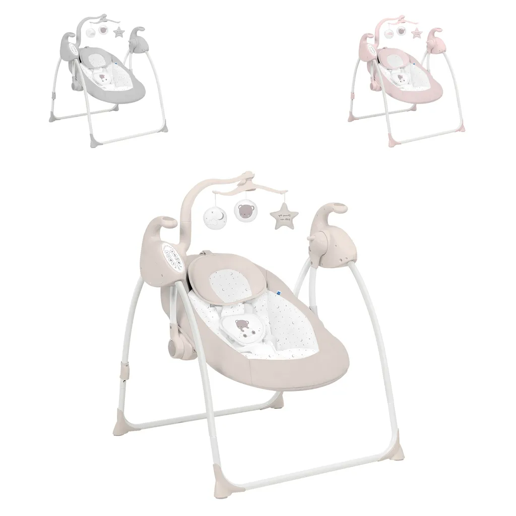 Kikkaboo Babywippe Alanni Elektrisch, Schwingfunktion, Spielbogen, Musikpanel Beige 1 Kikkaboo Babywippe Alanni Elektrisch, Schwingfunktion, Spielbogen, Musikpanel Beige