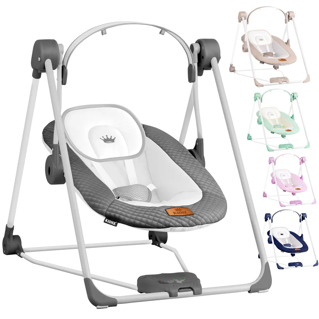 KIDIZ® Babywippe Babyschaukel Mit 5 Geschwindigkeitseinstellungen Zusammenklappbarer Baby Wippe Schaukel Babyhochstuhl Mit Spielbogen Spielzeugen 5 Beruhigende Naturgeräusche Neugeborene, Farbe:Navyblau 2 KIDIZ® Babywippe Babyschaukel Mit 5 Geschwindigkeitseinstellungen Zusammenklappbarer Baby Wippe Schaukel Babyhochstuhl Mit Spielbogen Spielzeugen 5 Beruhigende Naturgeräusche Neugeborene, Farbe:Navyblau – Bild 2