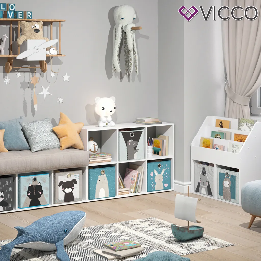 Vicco Raumteiler Weiß 107,2 X 72,6 X 29 Cm Holzwerkstoff Inkl. 6 Faltboxen 4 Vicco Raumteiler Weiß 107,2 X 72,6 X 29 Cm Holzwerkstoff Inkl. 6 Faltboxen – Bild 4