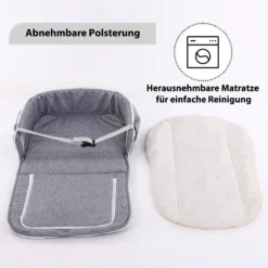 JOYCUTE - 2 In 1 Babynest, Reisebett Bzw. Reisetasche, Faltbare Krippe, Nestchen, Grau -Babyprodukte Geschäft cd0d445563490f8a1256844feed06f07