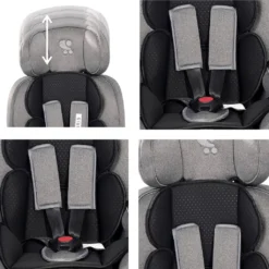 Lorelli Kindersitz Iris Isofix Gruppe 1/2/3 (9 - 36kg) Boostersitz Weiche Kissen Grau/schwarz -Babyprodukte Geschäft cf41ae507a17d40f41b00263095639e7