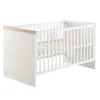 Roba Kombi-Kinderbett 'Nele' 70 X1 40 Cm, Babybett Umbaubar Zum Juniorbett, Weiß,Nachbildungleisten In 'Artisan Eiche'