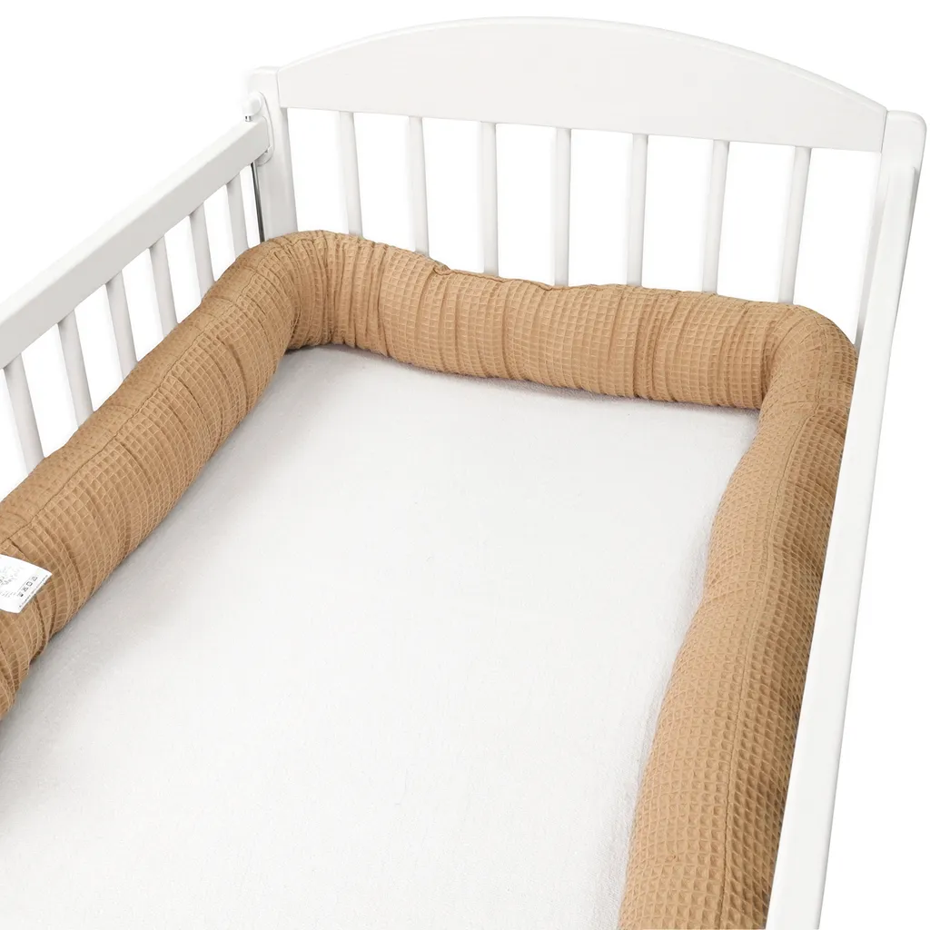 Bettschlange Baby Bettumrandung Nestchenschlange Bettrolle Für Babybett Gitterbett Beistellbett Umrandung (Braun, 200 Cm, Waffelbaumwolle) 1 Bettschlange Baby Bettumrandung Nestchenschlange Bettrolle Für Babybett Gitterbett Beistellbett Umrandung (Braun, 200 Cm, Waffelbaumwolle)