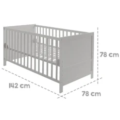 Roba Kombi-Kinderbett 'Sternenzauber Grau', 70 X 140 Cm, Taupe, 3-fach Verstellbar, Schlupfsprossen Umbaubar Zum Juniorbett -Babyprodukte Geschäft d23cdc4f712e6ff5da6d96ea45433bdd