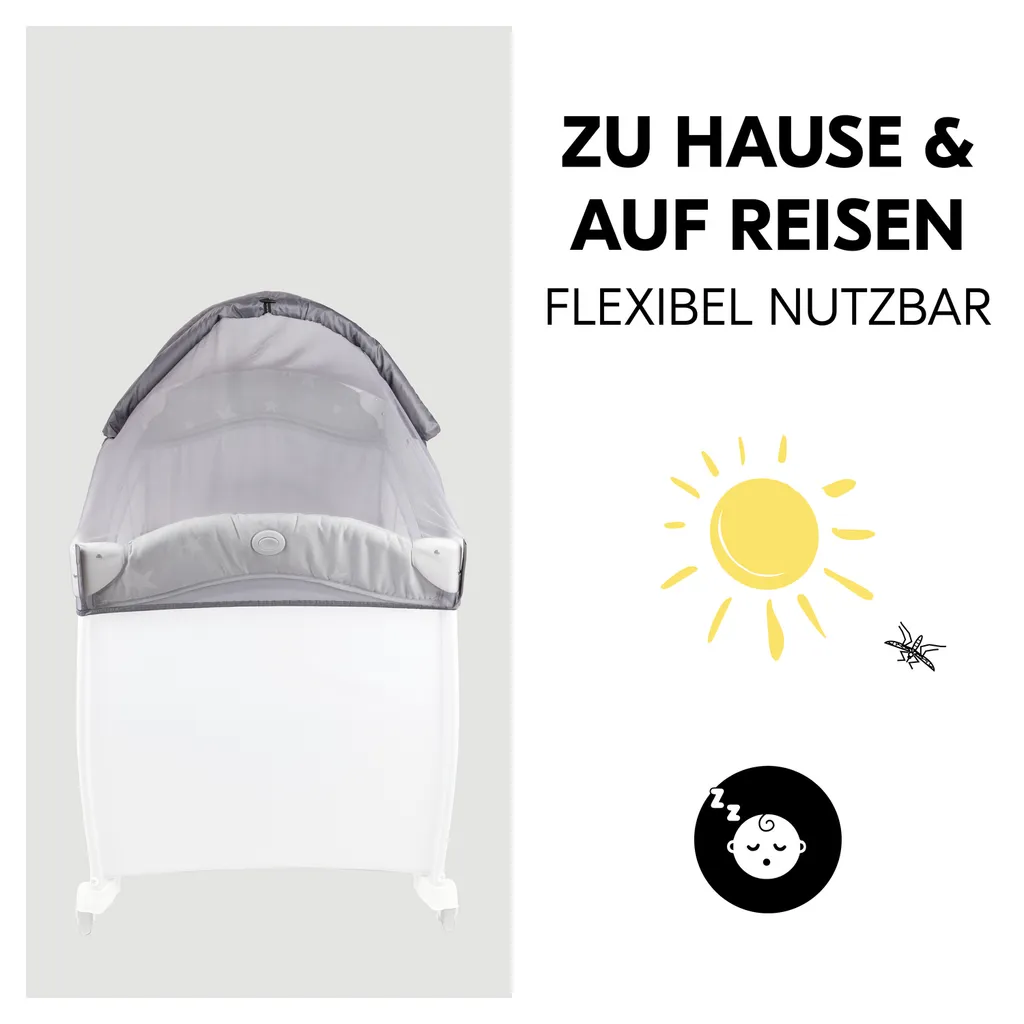 Hauck Travelbed Canopy Grey 7 Hauck Travelbed Canopy Grey – Bild 7