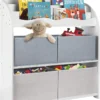 ONVAYA® Kinder Bücherregal Finn | Grau | Kinderregal Mit Boxen | Aufbewahrung Von Büchern Und Spielzeug | Organizer Für Kinderzimmer