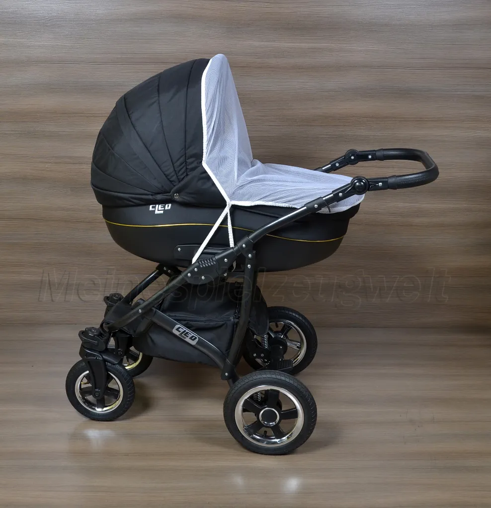 LUXUS Kombi Kinderwagen CLEO 3 In 1 Komplettset - Schwarz/gold R1 Gestell Schwarz 4 LUXUS Kombi Kinderwagen CLEO 3 In 1 Komplettset - Schwarz/gold R1 Gestell Schwarz – Bild 4
