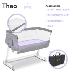 Lionelo Theo Baby Beistellbett Kinderbett In Grau Babybett Zustellbett Reisebett Bett Kind -Babyprodukte Geschäft d6df7b6a2d192978d05da75968c53348