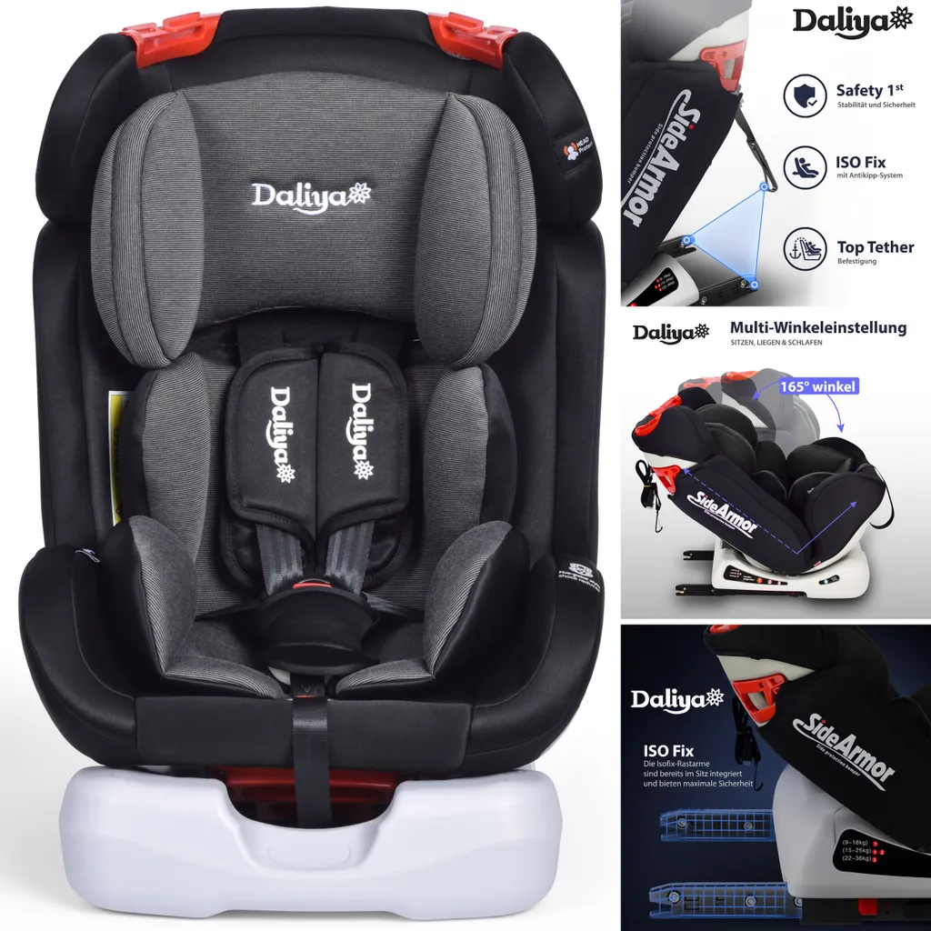 Daliya® Sitorino Kinderautositz 0-36KG Schwarz, Mitwachsender Autositz, Kindersitz GR. 0+1+2+3, Isofix Fix, Top Tether, 5 Punkt Sicherheitsgurt, 2x Isofix Einbauhilfe…… 1 Daliya® Sitorino Kinderautositz 0-36KG Schwarz, Mitwachsender Autositz, Kindersitz GR. 0+1+2+3, Isofix Fix, Top Tether, 5 Punkt Sicherheitsgurt, 2x Isofix Einbauhilfe……