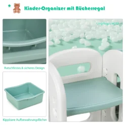 COSTWAY Kinder Spielzeugregal Mit 6 Aufbewahrungsboxen Und 4 Ablagen, Eckregal Aus Kunststoff, Kinderregal, Aufbewahrungsregal Ideal Für Kinderzimmer Und Kindergarten 112 X 35 X 92 Cm (Grün) -Babyprodukte Geschäft da620e51e8752ecd20d6f7e3c4fdb7ea