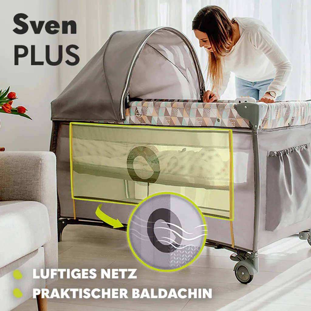 Lionelo Sven Plus 2 In 1 Baby Bett Laufstall Baby Grey Scandi) 7 Lionelo Sven Plus 2 In 1 Baby Bett Laufstall Baby Grey Scandi) – Bild 7