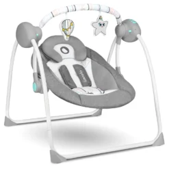 Lionelo Ruben Baby Wippe Babyschaukel Elektrisch Mit Liegefunktion Von 0 Bis 9 Kg Moskitonetz Kuscheltierbügel Dunkelgrau-Türkis -Babyprodukte Geschäft db6830003278ad964646322235799e13