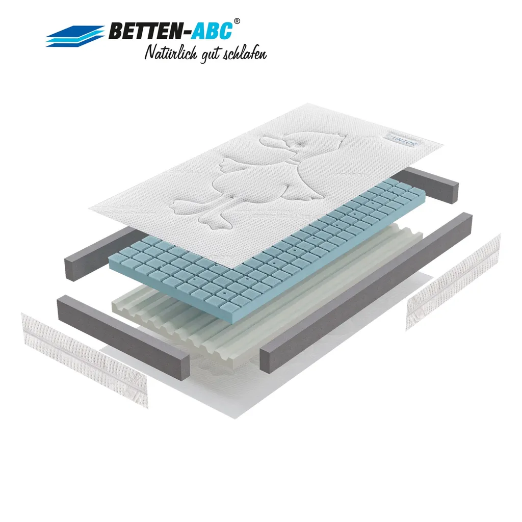 Betten-ABC OrthoMatra Junior-Duo -Das Original-Kindermatratze Mit Rundum-Trittkante, Baby- Und Kleinkindseite, , Produziert Nach Deutschem Qualitätsstandard : 60x120 6 Betten-ABC OrthoMatra Junior-Duo -Das Original-Kindermatratze Mit Rundum-Trittkante, Baby- Und Kleinkindseite, , Produziert Nach Deutschem Qualitätsstandard : 60x120 – Bild 6