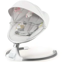 COSTWAY Babywippe Elektrisch Mit Timer, Babyschaukel Babywiege Mit 5 Schwingungsamplituden Musik Und Bluetoothfunktion Beige