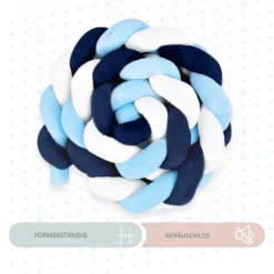 Kissen Deko Kuschelkissen Kinder 300 Cm - Dekokissen Kinderzimmer Kinderkissen Flauschig Zierkissen Geflochten Dunkelblau-weiß-blau -Babyprodukte Geschäft dec269041f1c6e098d29053dd1cc6699