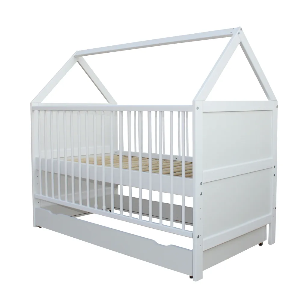 Babybett Kinderbett Bett Haus 140x70 Cm Mit Matratze Schublade Weiss 0 Bis 6 Jahre 6 Babybett Kinderbett Bett Haus 140x70 Cm Mit Matratze Schublade Weiss 0 Bis 6 Jahre – Bild 6