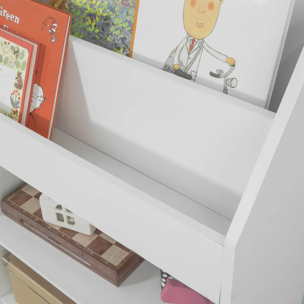 SoBuy Bücherregal Kinder Spielzeug Aufbewahrung Mit 2 Türen Weiß KMB11-W 5 SoBuy Bücherregal Kinder Spielzeug Aufbewahrung Mit 2 Türen Weiß KMB11-W – Bild 5