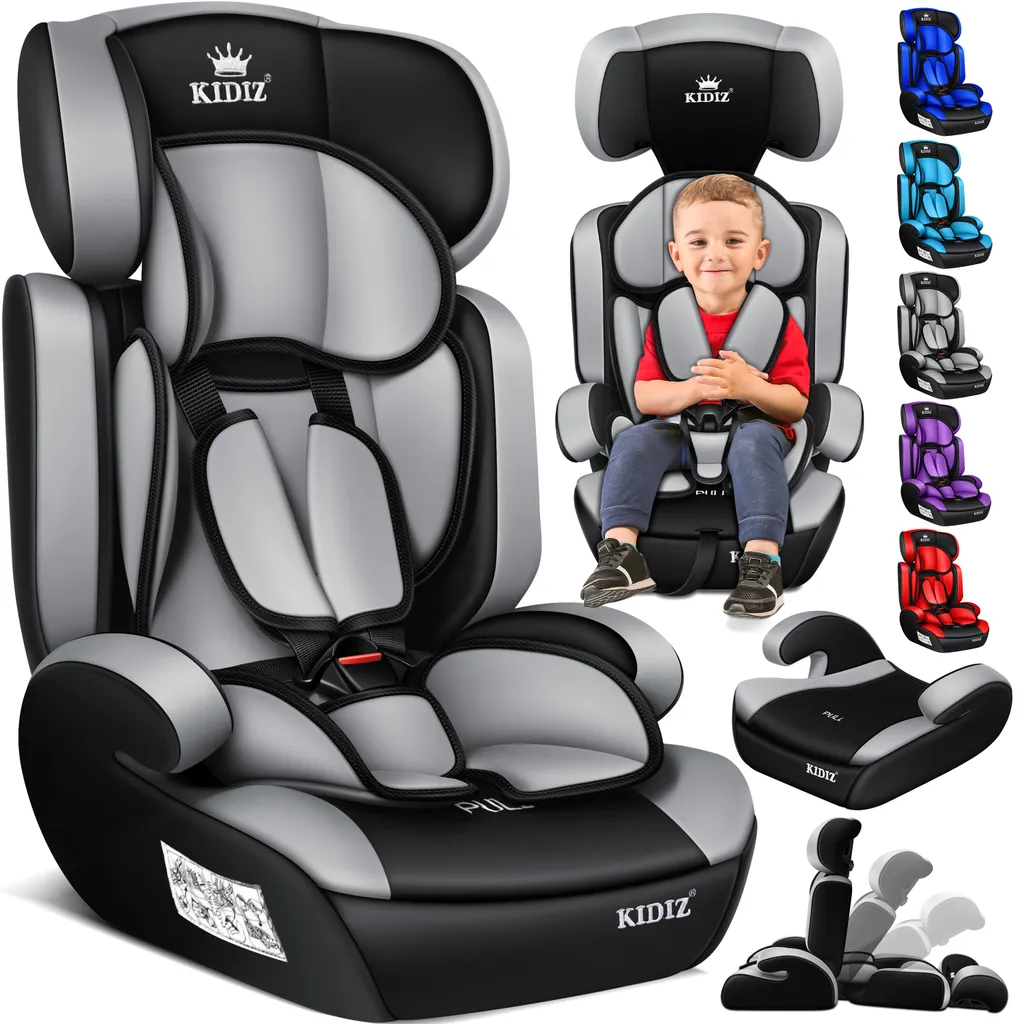 KIDIZ® Autokindersitz Kinderautositz ✓ Gruppe 1+2+3 ✓ 9-36 Kg 5-Punkt-Sicherheitsgurt, Autositz, Kindersitz, Einstellbare Kopfstütze | Mitwachsende Sitzerhöhung 1-12 Jahre, Stabil Und Sicher, Farbe:Grau 2 KIDIZ® Autokindersitz Kinderautositz ✓ Gruppe 1+2+3 ✓ 9-36 Kg 5-Punkt-Sicherheitsgurt, Autositz, Kindersitz, Einstellbare Kopfstütze | Mitwachsende Sitzerhöhung 1-12 Jahre, Stabil Und Sicher, Farbe:Grau – Bild 2