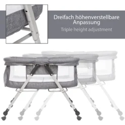 ONVAYA® Babyreisebett | Beistellbett Oder Babywiege Mit Matratze | Stubenwagen | Waschbarer Bezug | Bis 20kg | Höhenverstellbar & Zusammenklappbar -Babyprodukte Geschäft e7f11ff94dd0afc43dc237f4291c9070
