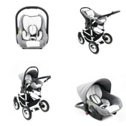 Tabbi ECO LN | 3 In 1 Kombi Kinderwagen Set | Hartgummireifen | Farbe: Grey -Babyprodukte Geschäft e85ade5b485ad57ebee6c035bf4ee925