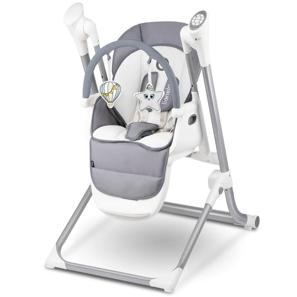 Lionelo Niles 2in1 Hochstuhl Baby Und Baby Wippe Bis 20 Kg Mobile App Steuerung Verstellbare Rückenlehne Und Tablett Grau 5 Lionelo Niles 2in1 Hochstuhl Baby Und Baby Wippe Bis 20 Kg Mobile App Steuerung Verstellbare Rückenlehne Und Tablett Grau – Bild 5