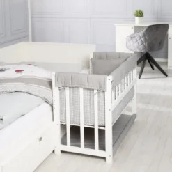 Roba Stubenbett 4 In 1, Beistellbett ‚Adam & Eule‘, Babybett, Wiege & Kinderbank, Weiß -Babyprodukte Geschäft ea8c98cc7c661e912f7f4f0264f7734f