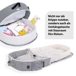 JOYCUTE - 2 In 1 Babynest, Reisebett Bzw. Reisetasche, Faltbare Krippe, Nestchen, Grau -Babyprodukte Geschäft eab75e506151a51c363be9b59151e896