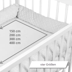Bettschlange 4 M Nestchenschlange Bettrolle Bettumrandung Babybettschlange Babybett Umrandungen Babynestchen Für Kinderbett (Hellgrau Minky, 400 Cm) -Babyprodukte Geschäft eb23dfd55484e0a2a66de23e24d02970