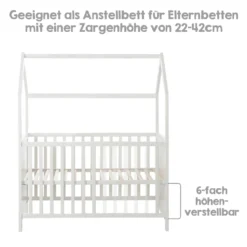 Roba Hausbett 60 X 120 Cm, Baby- & Beistellbett In Hausoptik, Taupe, 6-fach Verstellbar -Babyprodukte Geschäft ecfd6d6837828451aeb8c51299d0884d