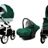 Kombikinderwagen Kinderwagenset 3in1 Kinderwagen, ALU WAY, Buggy Autositz Bottle Green