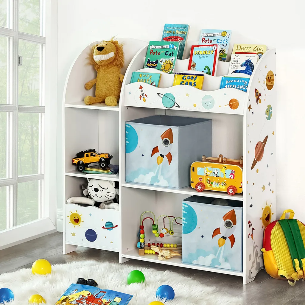 SONGMICS Kinderzimmerregal Kinderregal Bücherregal Für Kinder Mit 2 Boxen Spielzeug-Organizer Multifunktionale Ablage Mit 2 Aufbewahrungsboxen Weiß GKR42WT 1 SONGMICS Kinderzimmerregal Kinderregal Bücherregal Für Kinder Mit 2 Boxen Spielzeug-Organizer Multifunktionale Ablage Mit 2 Aufbewahrungsboxen Weiß GKR42WT