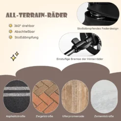 COSTWAY Faltbarer Zwillingskinderwagen, Geschwisterwagen Mit Individueller Neigung, Verstellbarer Rückenlehne & Fußstütze & Baldachin, Tragbarer Zwillingsbuggy Für Baby 0-4 Jahren 9 COSTWAY Faltbarer Zwillingskinderwagen, Geschwisterwagen Mit Individueller Neigung, Verstellbarer Rückenlehne & Fußstütze & Baldachin, Tragbarer Zwillingsbuggy Für Baby 0-4 Jahren -Babyprodukte Geschäft eeec308dd789fc49854ff156da5428f1