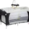 BabyGo Reisebett Sleeper Deluxe, Schwarz, Inkl. Wickelauflage