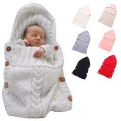 Schlafsäcke Baby Winter,Neugeborenes Baby Gestrickt Wickeln Babydecke Kinderwagen Schlafsack Für 0-12 Monat Baby -Babyprodukte Geschäft f02c732372a55ac5f7b47e36dc64b65f