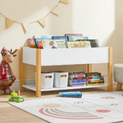 SoBuy KMB35-W Kinder Bücherregal Kinderregal Mit Ablagefächern Aufbewahrungsregal Spielzeugregal Weiß BHT Ca.: 85x45x42cm -Babyprodukte Geschäft f333f85e7c366ab8a8da376c7b121f9f