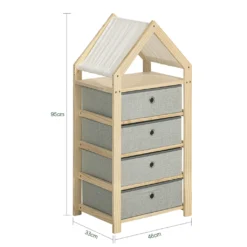 SoBuy STR08-N Aufbewahrungsregal Kinderzimmerregal Standregal Mit Schubladen Stoffkommode Schubladenschrank In Hausform BHT Ca: 46x95x33cm -Babyprodukte Geschäft f5be0f33288ba891183c0c427be43098