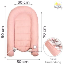 Babynest Neugeborene Nestchen Baby 90x50 Cm - Kokon Handmade Zweiseitig Aus Baumwolle Waffel Mit Babynestchen Wilde Rose Rosa -Babyprodukte Geschäft f5f535d17cde3b158328ca7ab6fd81ce