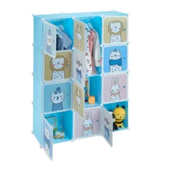 Relaxdays Kinder Steckregal Mit Kleiderstangen