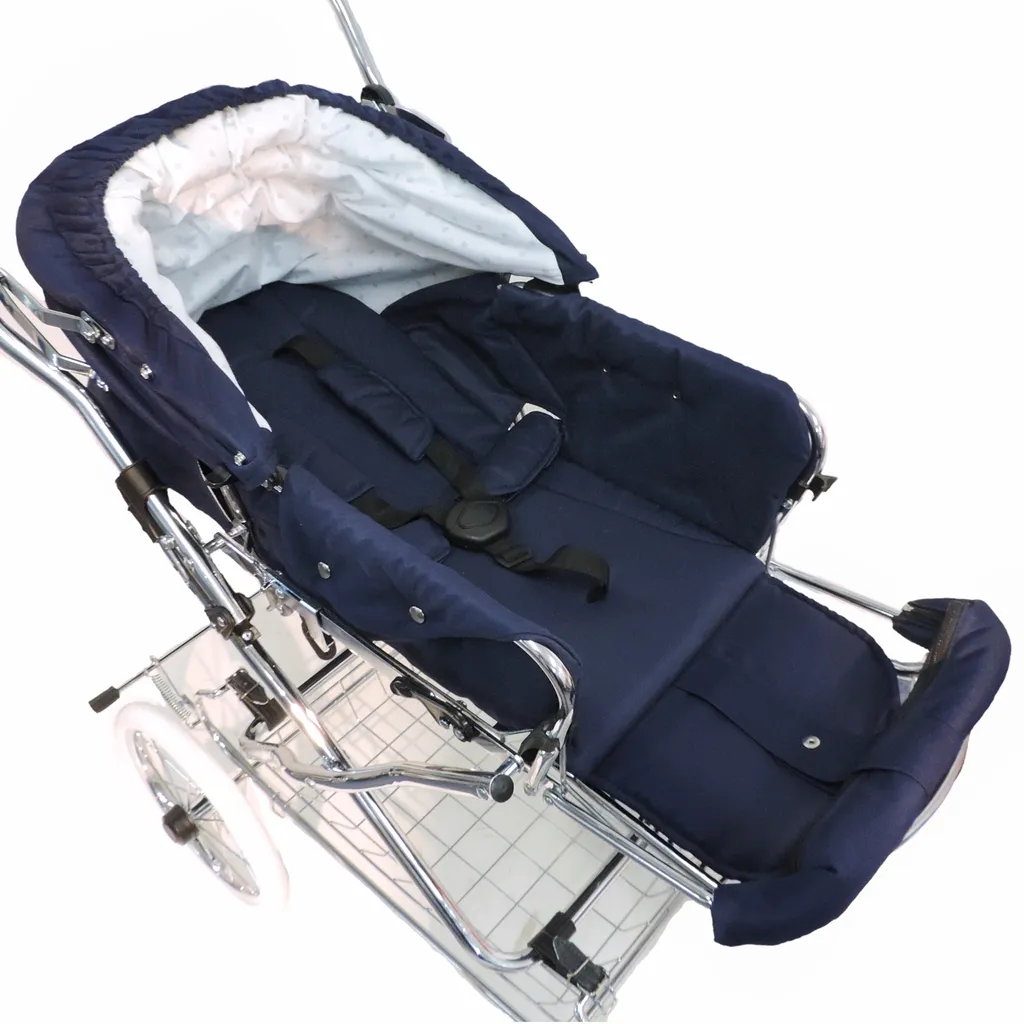 Eichhorn Designer Kombikinderwagen In Marineblau Mit Klassischem Lederriemengestell, EVA-Vollmaterial-Rädern Und Tragetasche - Umbaubar Zum Sportwagen 6 Eichhorn Designer Kombikinderwagen In Marineblau Mit Klassischem Lederriemengestell, EVA-Vollmaterial-Rädern Und Tragetasche - Umbaubar Zum Sportwagen – Bild 6